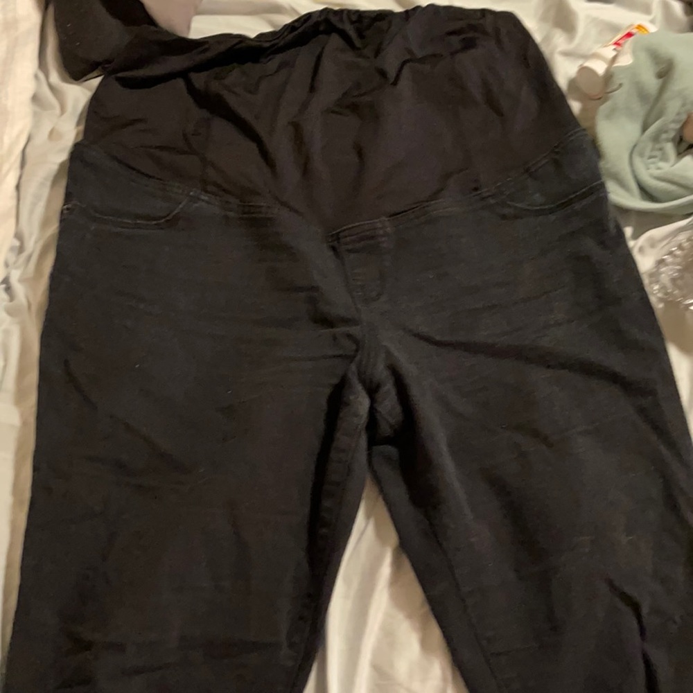 Long black maternity jeans
